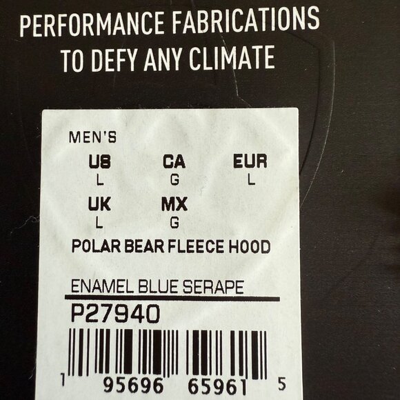 Ariat Men's Pullover Enamel Blue Serape Polar Bear Fleece Hood Size Large NWT - Picture 8 of 11